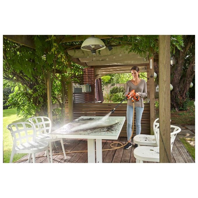 Black+decker BCPC18D1-QW Idropulitrice a Batteria 18V 2Ah 24 bar 120 L-h Ugelli 5in1 Tubo 6 m PowerConnect