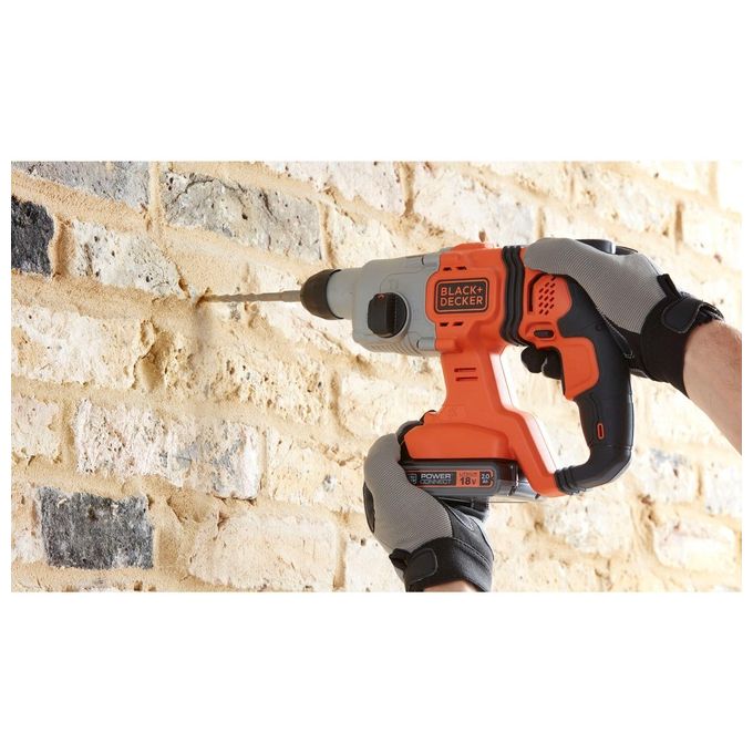 BlackandDecker BCD900D1S-QW Tassellatore SDS-Plus a Batteria 18V 2Ah 1.2J 3 Modalita' Luce LED colore Nero