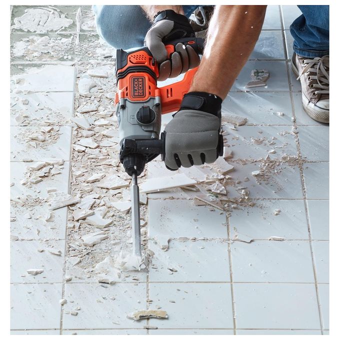 BlackandDecker BCD900D1S-QW Tassellatore SDS-Plus a Batteria 18V 2Ah 1.2J 3 Modalita' Luce LED colore Nero