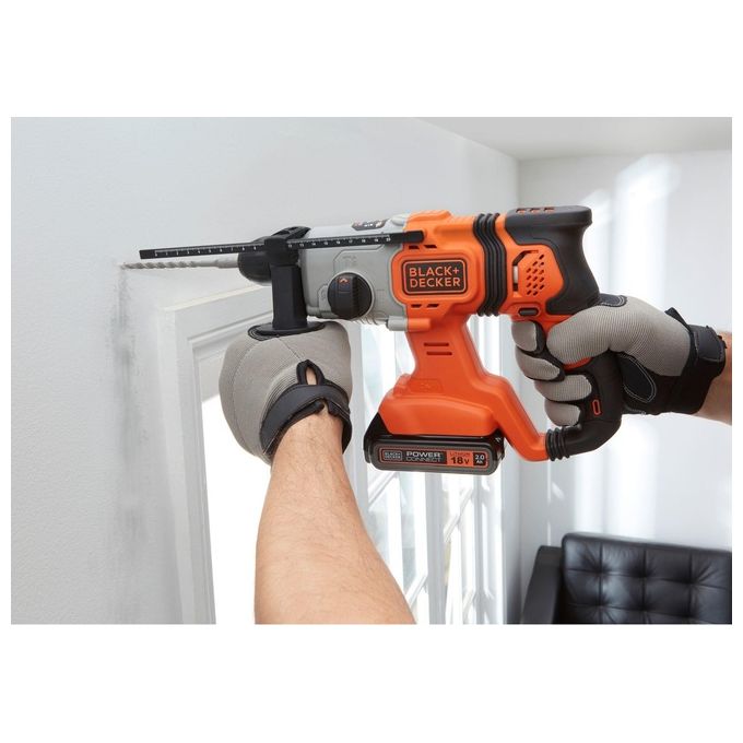BlackandDecker BCD900D1S-QW Tassellatore SDS-Plus a Batteria 18V 2Ah 1.2J 3 Modalita' Luce LED colore Nero