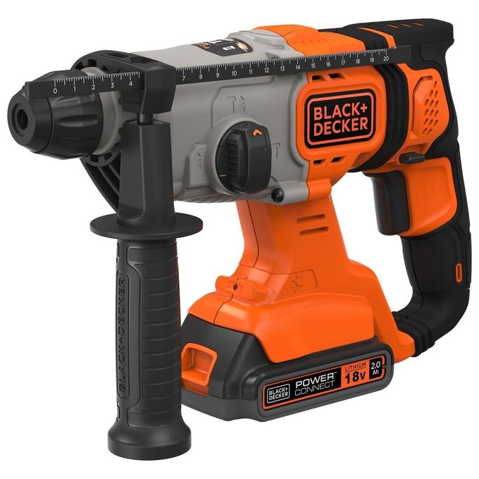BlackandDecker BCD900D1S-QW Tassellatore SDS-Plus a Batteria 18V 2Ah 1.2J 3 Modalita' Luce LED colore Nero