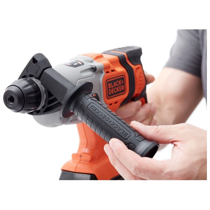 BlackandDecker BCD900D1S-QW Tassellatore SDS-Plus a Batteria 18V 2Ah 1.2J 3 Modalita' Luce LED colore Nero