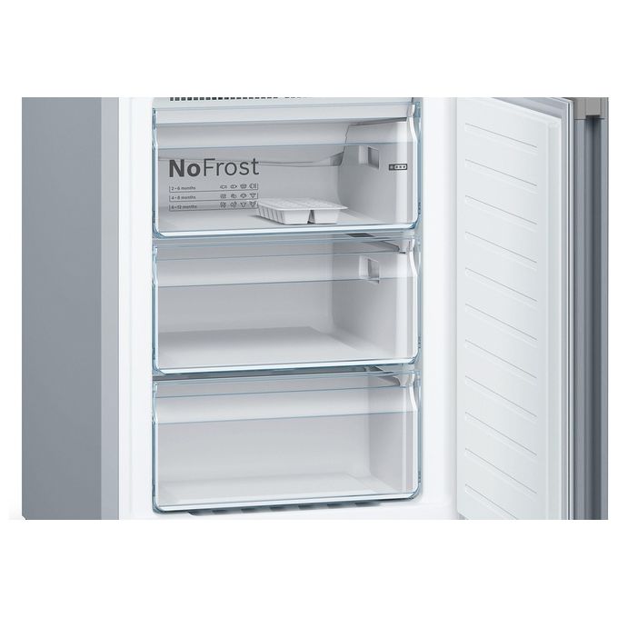 Bosch KGN392LDC Serie 4 Frigorifero Combinato 368 L 203 cm Classe D 36 dB No Frost Multi-Airflow (203x60x66 cm) colore Acciaio Inox