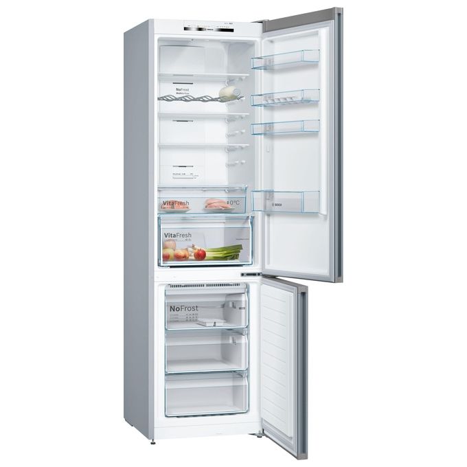 Bosch KGN392LDC Serie 4 Frigorifero Combinato 368 L 203 cm Classe D 36 dB No Frost Multi-Airflow (203x60x66 cm) colore Acciaio Inox
