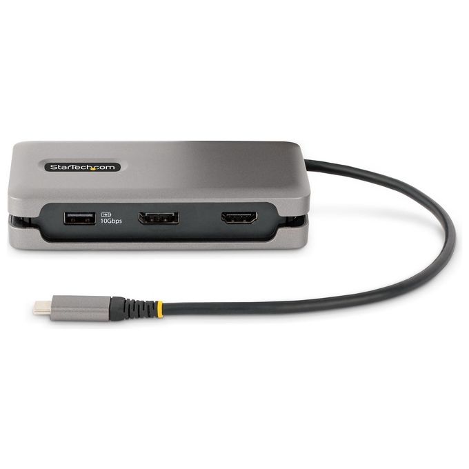 StarTech.com DKT31CDHPD3 Hub USB-C Multiporta HDMI DP 4K 60Hz 3 porte USB 3.2 Gen 2 PD 100W GbE cavo 30cm colore Grigio