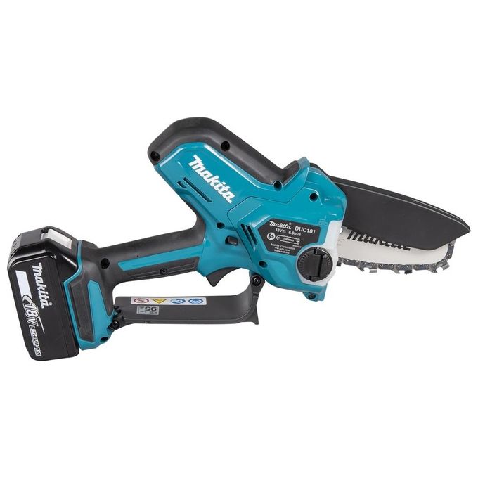 Makita DUC101Z LXT Seghetto a Batteria per Potatura 18V 320W Barra 10 cm 8 m-s Motore Brushless senza batteria colore Nero Blu