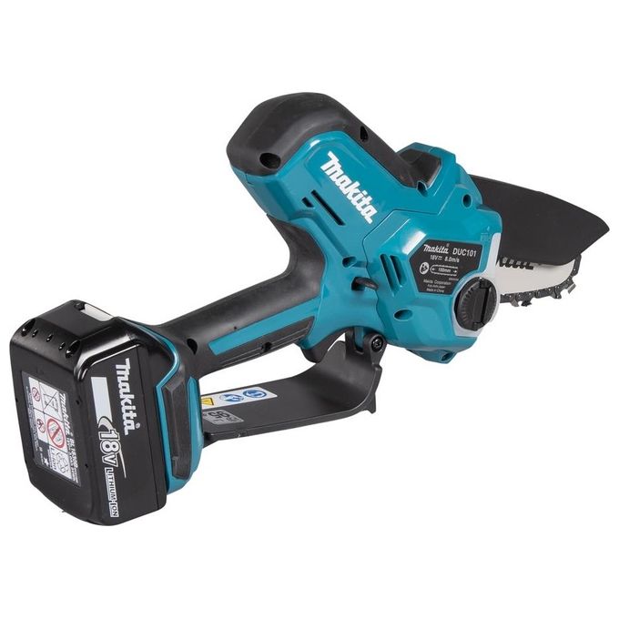 Makita DUC101Z LXT Seghetto a Batteria per Potatura 18V 320W Barra 10 cm 8 m-s Motore Brushless senza batteria colore Nero Blu
