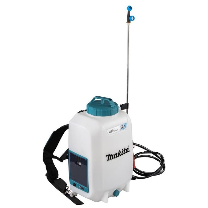 Makita DUS158Z Spruzzatore da Giardino a Spalla 15 L 18V LXT con Imbracatura Ventilata colore Blu Bianco