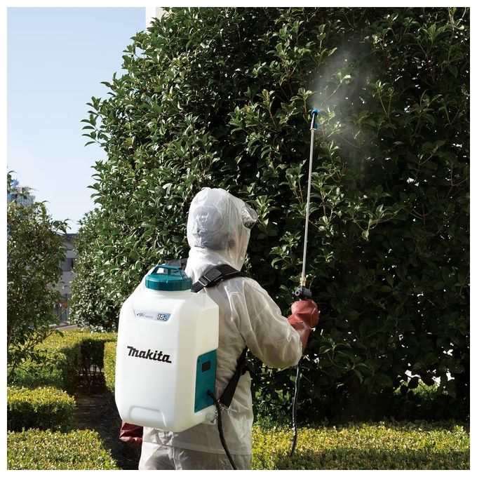 Makita DUS158Z Spruzzatore da Giardino a Spalla 15 L 18V LXT con Imbracatura Ventilata colore Blu Bianco