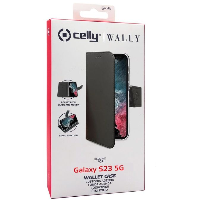 Celly Wally Case per Samsung Galaxy S23 5G Nero