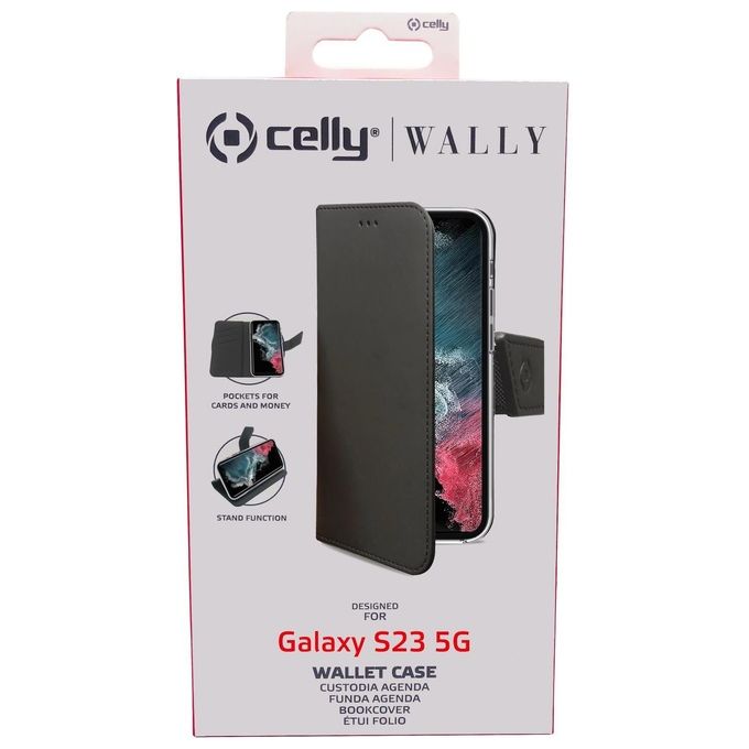 Celly Wally Case per Samsung Galaxy S23 5G Nero