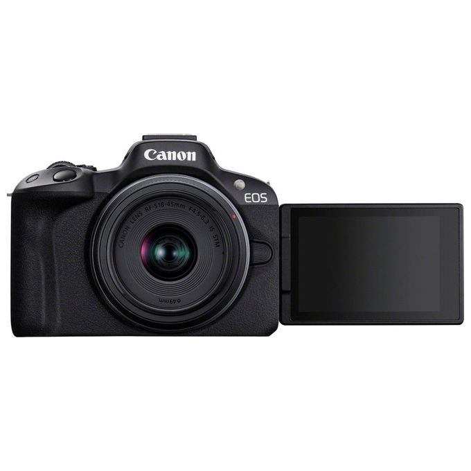 Canon 5811C013 EOS R50 Fotocamera Mirrorless APS-C 24.2 MP 4K UHD Kit Obiettivo RF-S 18-45mm f4.5-6.3 IS STM Dual Pixel CMOS AF II colore Nero
