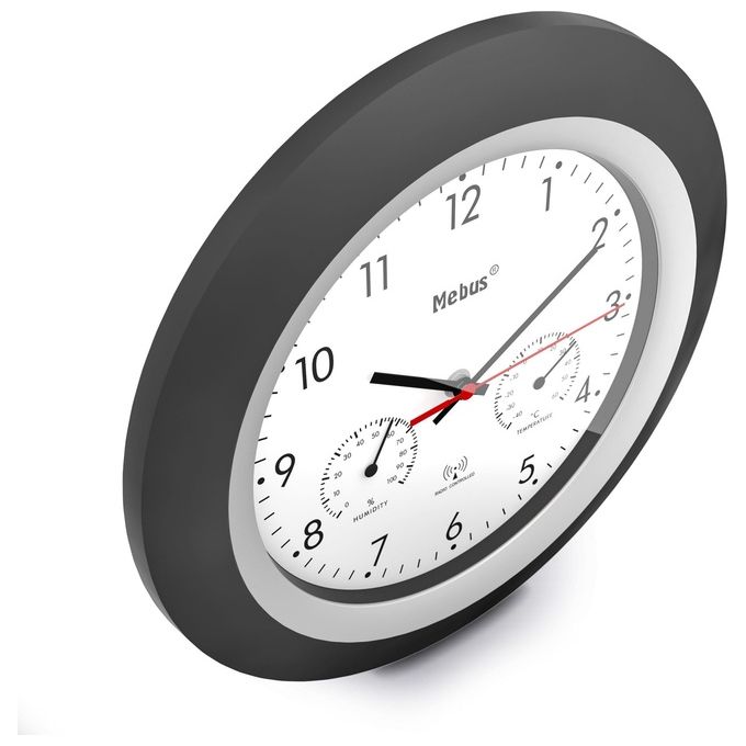 Mebus 19449 Orologio da Parete Radiocontrollato con Termometro e Igrometro