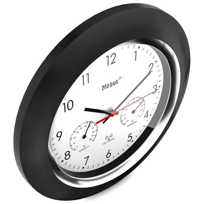 Mebus 19453 Orologio da Parete Radiocontrollato con Termometro e Igrometro