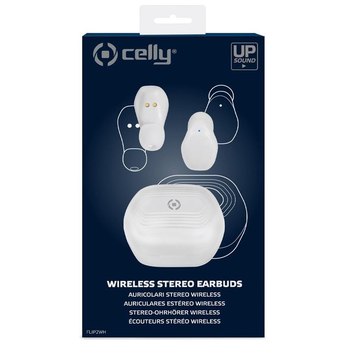 Celly Auricolari True Wireless EarBuds Flip Bianco