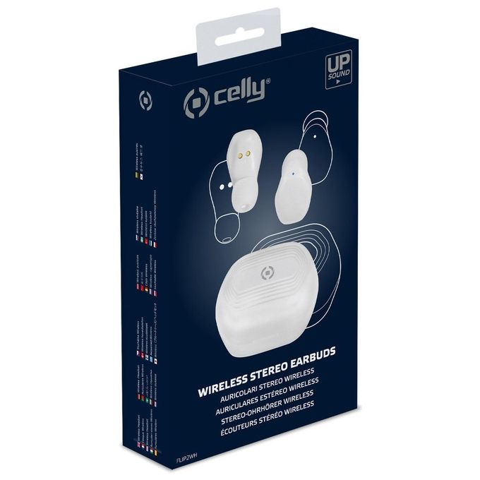 Celly Auricolari True Wireless EarBuds Flip Bianco