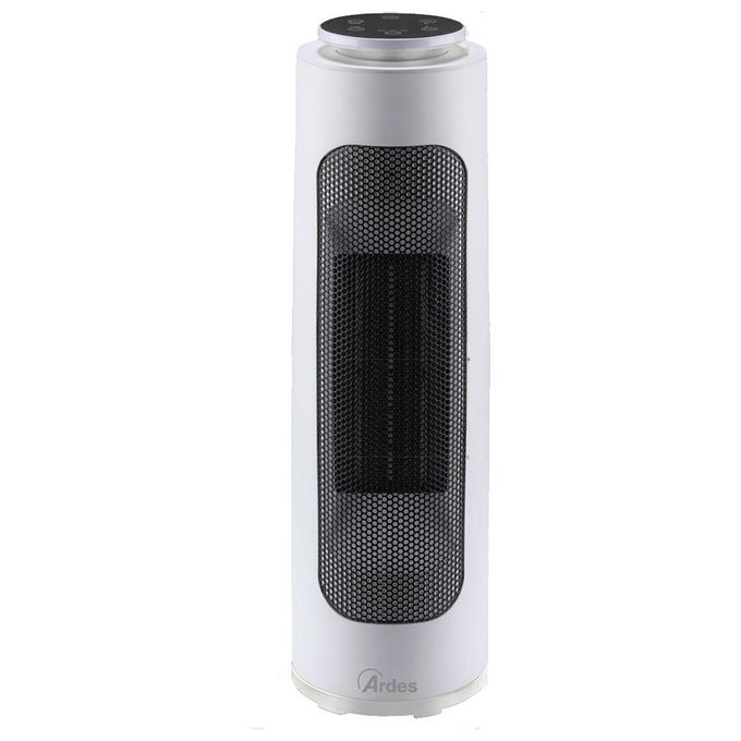 Ardes AR4P19 PIN Termoventilatore Ceramico a Torre 2000 W con Telecomando Timer e Luce Notturna LED colore Nero Bianco