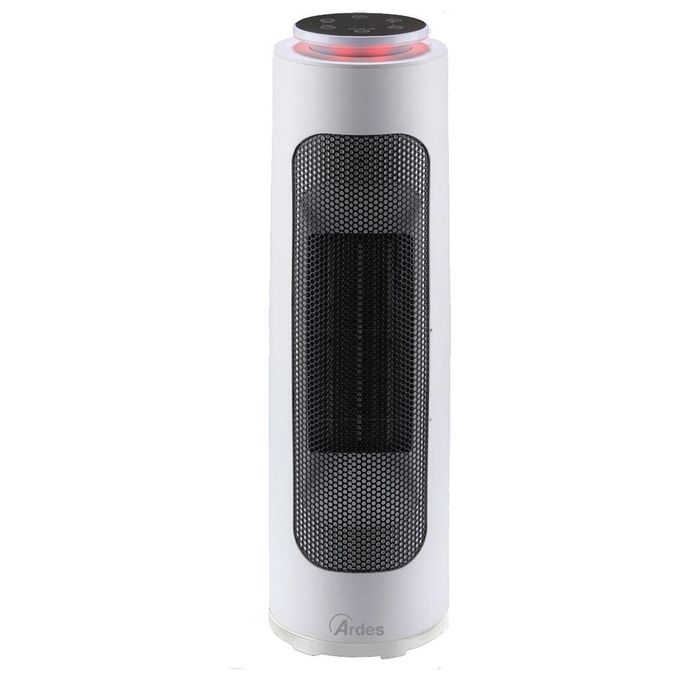 Ardes AR4P19 PIN Termoventilatore Ceramico a Torre 2000 W con Telecomando Timer e Luce Notturna LED colore Nero Bianco