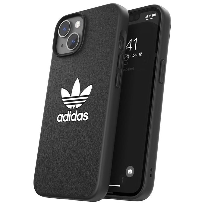 Adidas 50177 Iconic Cover per Apple iPhone 14 ADICOLOR TPU Trifoglio Originals colore Nero
