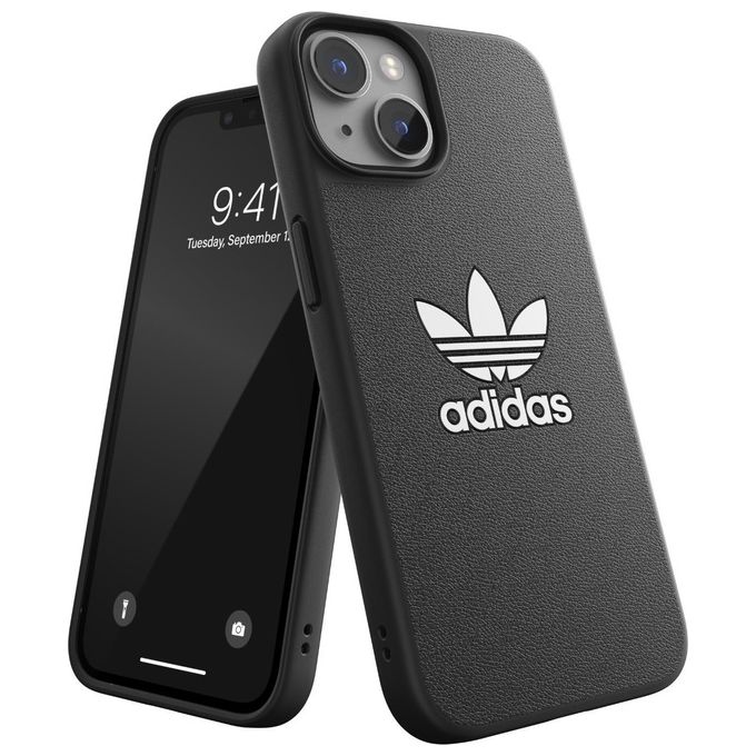 Adidas 50177 Iconic Cover per Apple iPhone 14 ADICOLOR TPU Trifoglio Originals colore Nero
