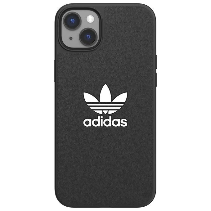 Adidas Iconic Cover Custodia per Apple iPhone 14 Plus TPU Bordi Rialzati Compatibile Ricarica Wireless colore Nero