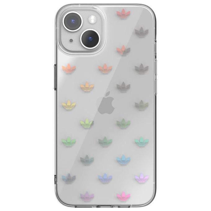 Adidas 50219 Originals Cover TPU trasparente compatibile con Apple iPhone 14 con logo trifoglio colore Trasparente
