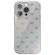 Adidas 50220 Originals Clear Cover Custodia iPhone 14 Pro TPU Resistente ai Graffi Ricarica Wireless colore Trasparente