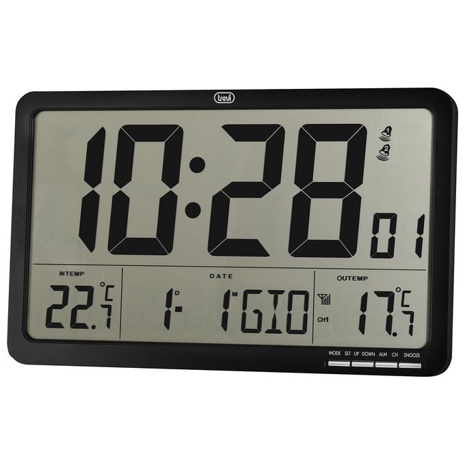 Trevi OM 3560 RC Orologio Digitale da Parete Radiocontrollato con Sensore Esterno