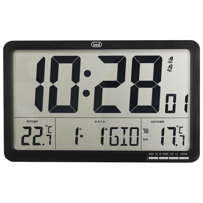 Trevi OM 3560 RC Orologio Digitale da Parete Radiocontrollato con Sensore Esterno