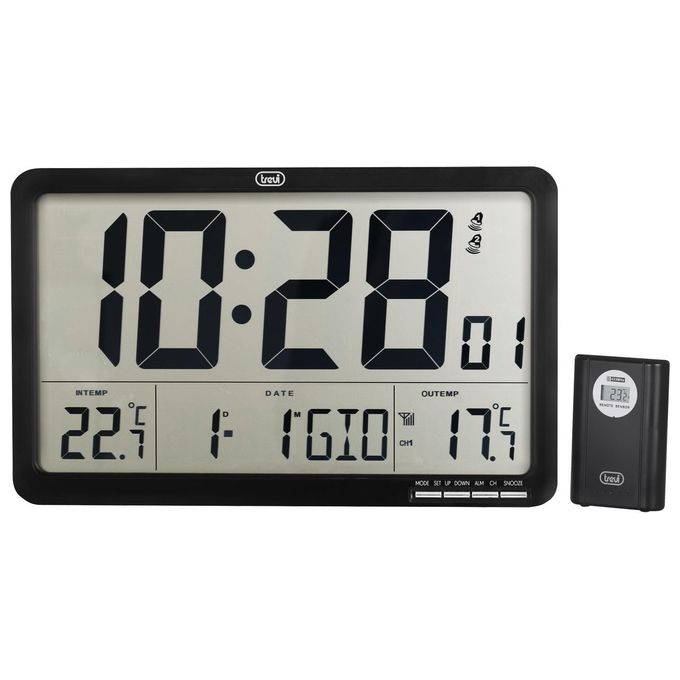 Trevi OM 3560 RC Orologio Digitale da Parete Radiocontrollato con Sensore Esterno
