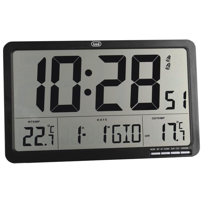 Trevi OM 3560 RC Orologio Digitale da Parete Radiocontrollato con Sensore Esterno