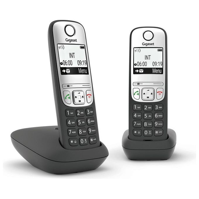 Gigaset L36852-H2810-B101 A690 Telefono analogico cordless con vivavoce e identificatore di chiamata colore Nero Argento