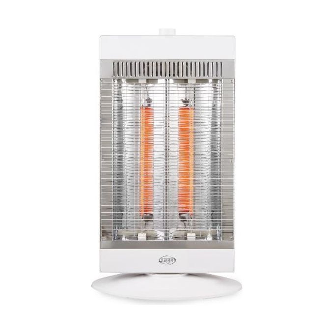 Argoclima ALAN Riscaldatore di ambienti elettrico al quarzo 1000 W con oscillazione 90° termostato regolabile colore Bianco