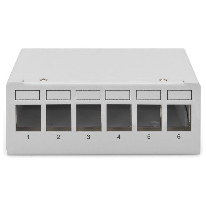 Digitus Pannello Patch Vuoto Modulare da Tavolo Schermato 6 Porte Grigio Chiaro RAL 7035
