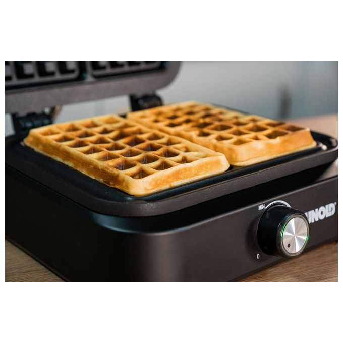Unold 48275 Piastra per Waffle 2 Waffle 1500 W Rivestimento Antiaderente Termostato Regolabile colore Nero