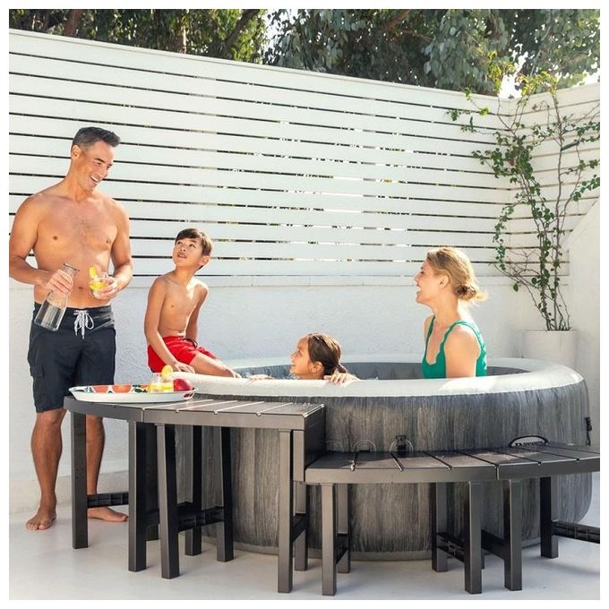 Intex 28515 Set di Panchine per PureSpa Rotonda 4 posti 2 pezzi medi e 2 pezzi alti marrone scuro