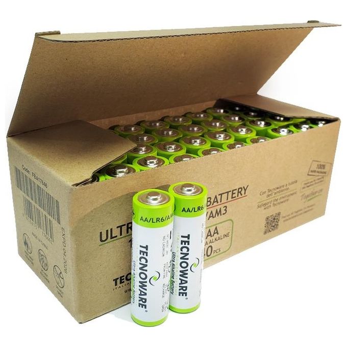 Tecnoware ULTRA Alkalina Batteria Alcalina AA in Scatola da 40 Pile