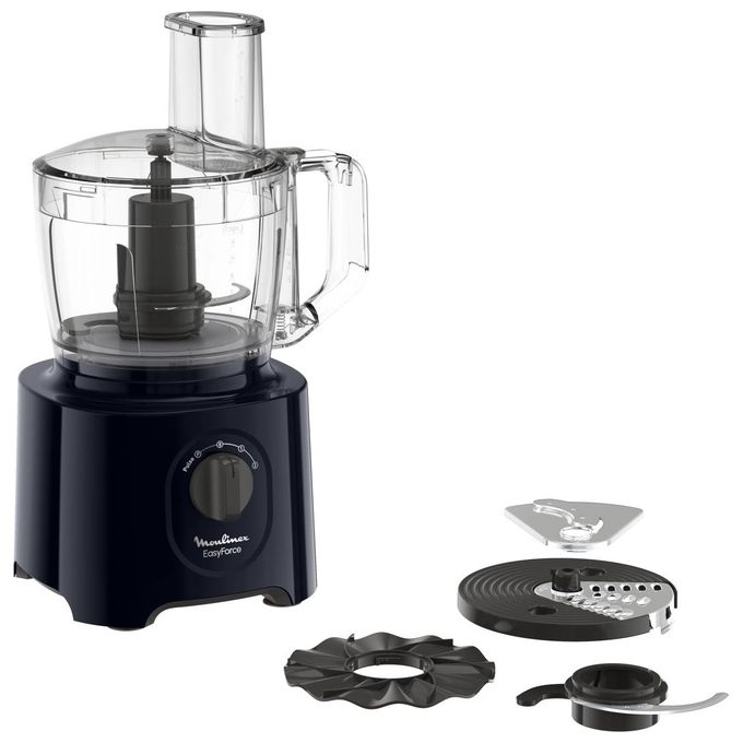 Moulinex FP242810 Easy Force Robot da Cucina 800W 2.4L 15 Funzioni 4 Accessori colore Nero