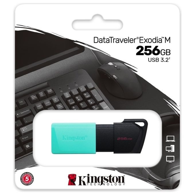 Kingston Flash Drive Usb3.2 256Gb Exodiam Nero-Verde