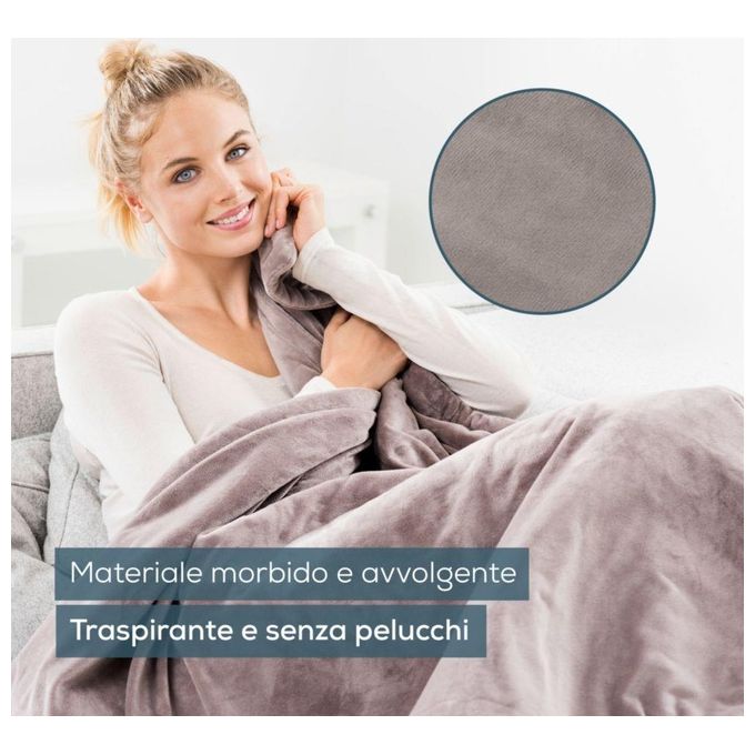 Beurer HD150 XXL Coperta Termica 150 W 6 livelli di temperatura 200x150 cm colore Taupe