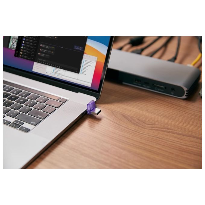 Kingston Technology DataTraveler MicroDuo 3C Chiavetta USB 128Gb Acciaio Inossidabile-Porpora