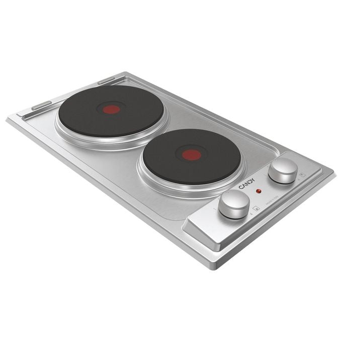 Candy CE32XK Domino Piano cottura da incasso Elettrico 30 cm 2 zone 3500 W controllo a Manopola colore Inox