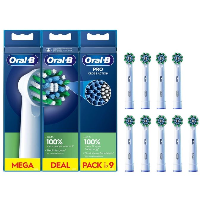 Oral-B 8700216018913 Pro Cross Action Testine di Ricambio per Spazzolino Elettrico 9 pz colore Bianco