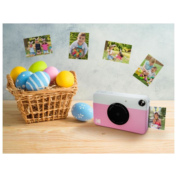 Kodak RODOMATICPK Printomatic Fotocamera Istantanea 5 MP Stampa ZINK 2x3'' Foto Retroadesive colore Rosa