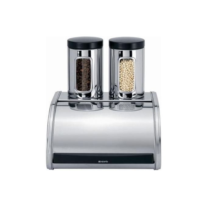 Brabantia Portapane in Acciaio Apertura a Scomparsa Medium Inox Lucido