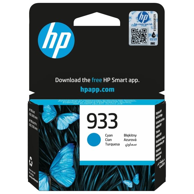 HP CN058AE 933 Cartuccia d'Inchiostro Originale Resa Standard Ciano 330 pagine 4 ml colore Ciano