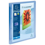 Exacompta Kreacover Raccoglitore a 4 Anelli 32x25cm Blu Trasparente