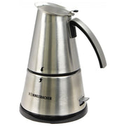 Rommelsbacher EKO 366-E Macchina da caffe' Espresso 6 tazze 365 W Spegnimento Automatico Acciaio Inox colore Nero-Acciaio inox