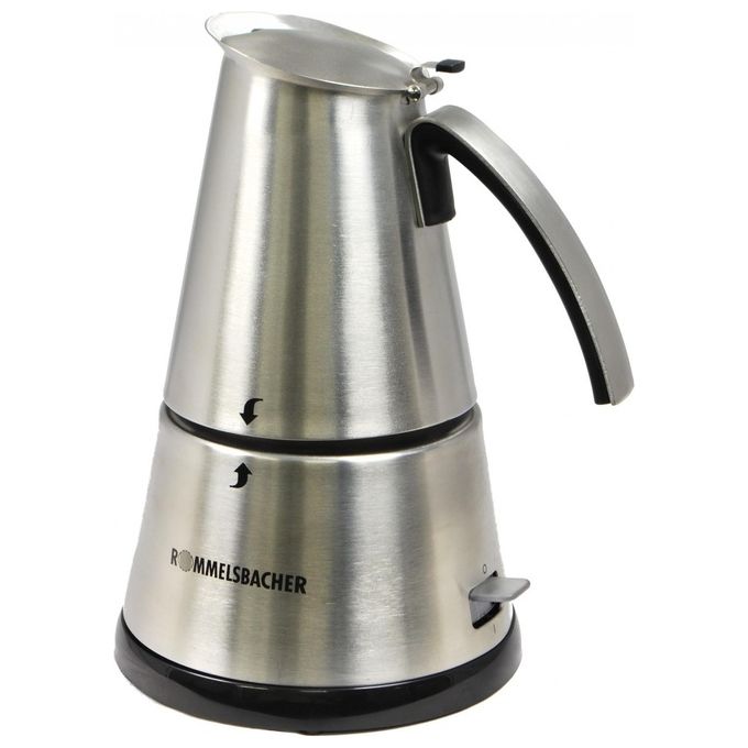 Rommelsbacher EKO 366-E Macchina da caffe' Espresso 6 tazze 365 W Spegnimento Automatico Acciaio Inox colore Nero-Acciaio inox