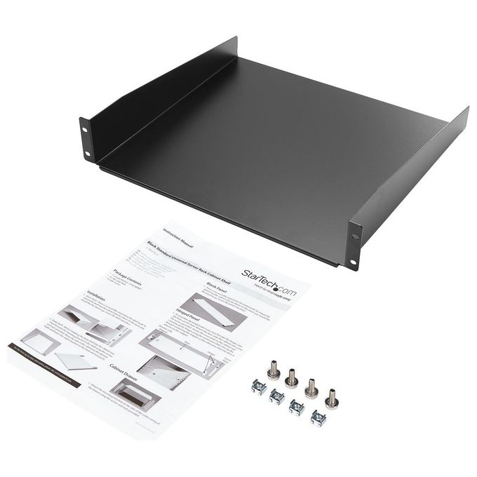 StarTech Ripiano universale standard per armadio server a rack di colore nero